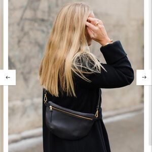 Abby Alley Black Leather Crossbody Sling Bag